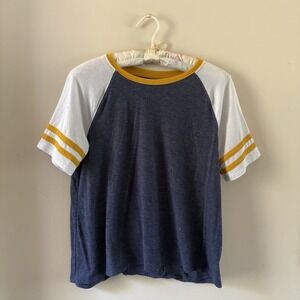 So Sporty Tee Top Women's Small Multicolor Short Sleeve Polyester Blend Casual